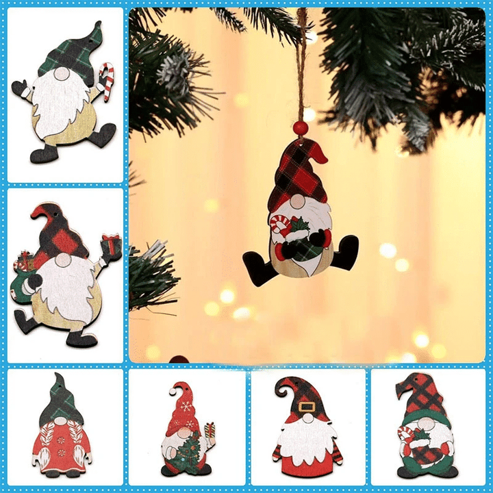 Christmas Painted Gnome Ornaments Set Of 7