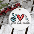 Peace Love Vaccine 2021 Christmas Ornaments