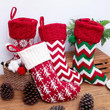 Knitted Christmas Stockings Embroidered Red Snowflake Knit Stocking