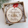 First Christmas Wooden Bauble Ornament Christmas Gift For Newlyweds