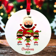 Personalized Mrs Claus Grandma Mask 2021 Gift Christmas Ornament