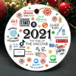2021 Christmas Ornament | The Year We Get Vaccinated |Travel Exemption 2021 Ornaments