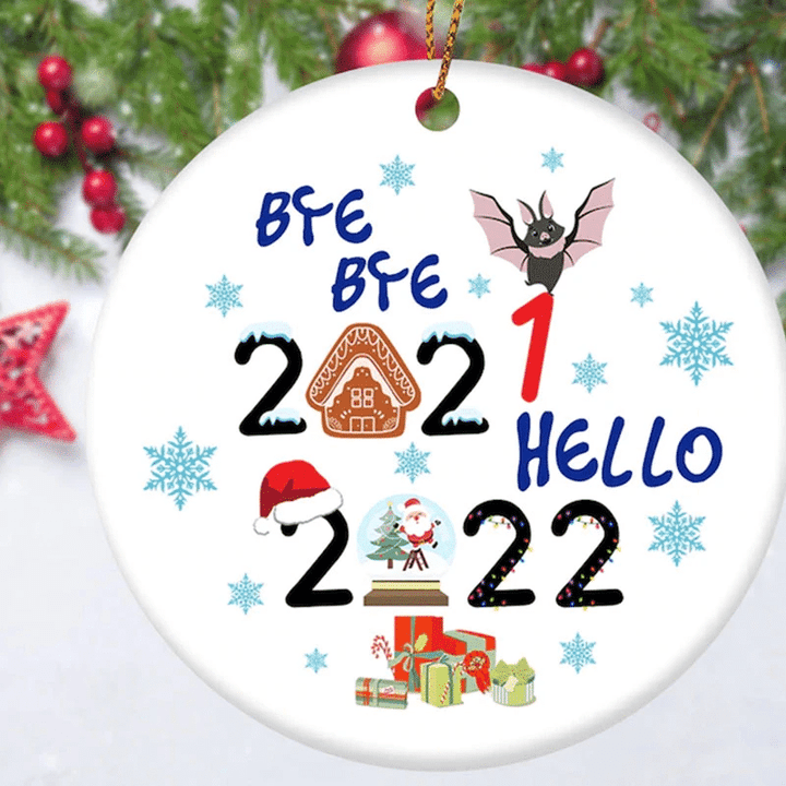 Bye Bye Christmas 2021 Ornament Funny Xmas Bauble Christmas Quarantine Ornament