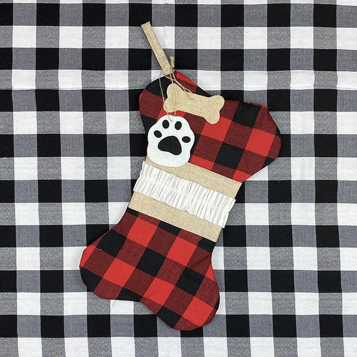 Checkered Boneschristmas Socks Gift Bags Christmas Decorations
