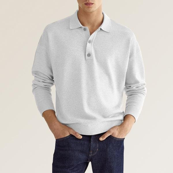 Fall Long Sleeve V-Neck Button Men's Casual Top Polo Shirt 🔥HOT DEAL - 50% OFF🔥