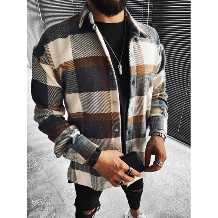 Men Fashion Plaid Casual Long Sleeve Jacket 🔥50% OFF - LIMITED TIME ONLY🔥