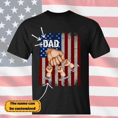Personalized Grandpa Shirt Fist Bump Grandchild Names