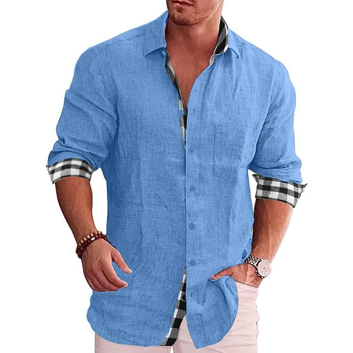 2023 Gentleman Paneled Casual Buttons Pocket Shirt