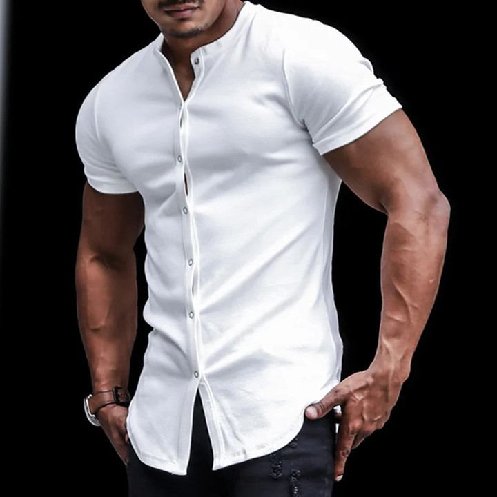Men's Casual Slim Short Sleeve Shirt