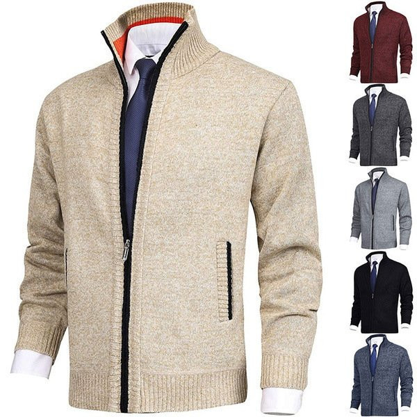 Men's Solid Color Stand Collar Fashion Jacket