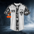 Tribal Metal Skull Personalized Name and Number Baseball Jersey 532