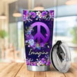 Hippie Imagine All The People Living Life In Peace Stainless Steel Tumbler 196