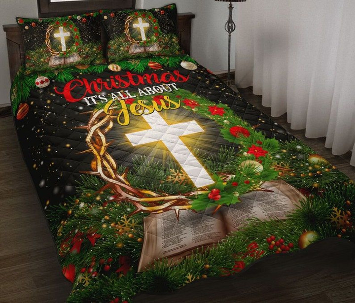 Christmas Is All About Jesus Quilt Bedding Set 045