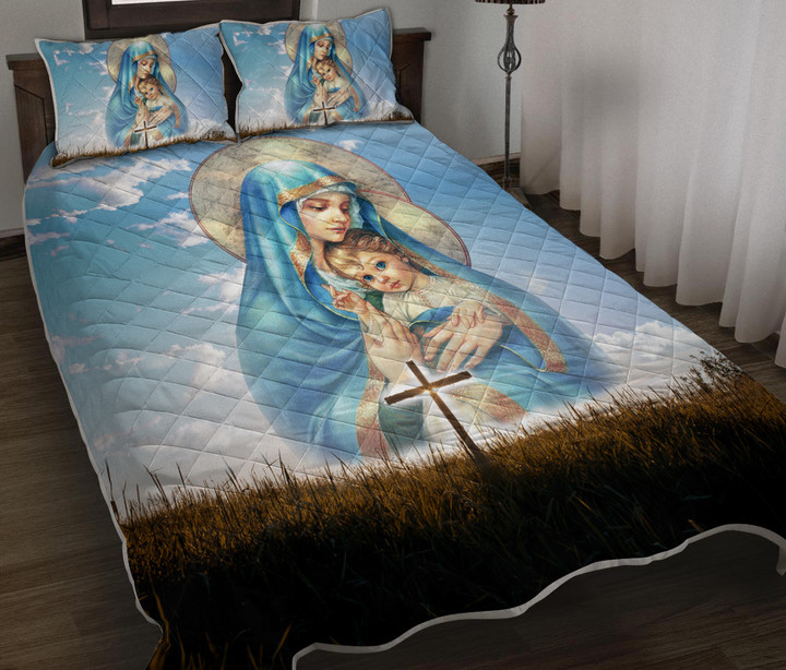 Mother Mary Quilt Bedding Set 073
