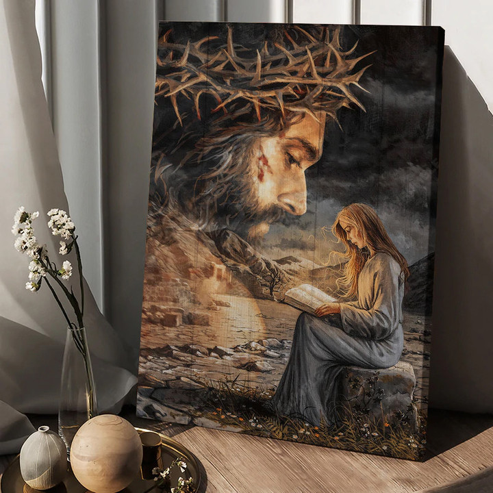 Jesus - Reading girl, God know, Crown of thorn Canvas and Poster 261
