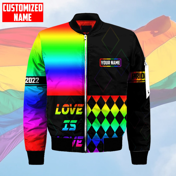LGBT Personalized Name Bomber Jacket 178