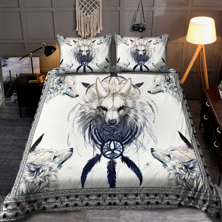 Native American Wolf 3D All Over Printed Bedding Set 98