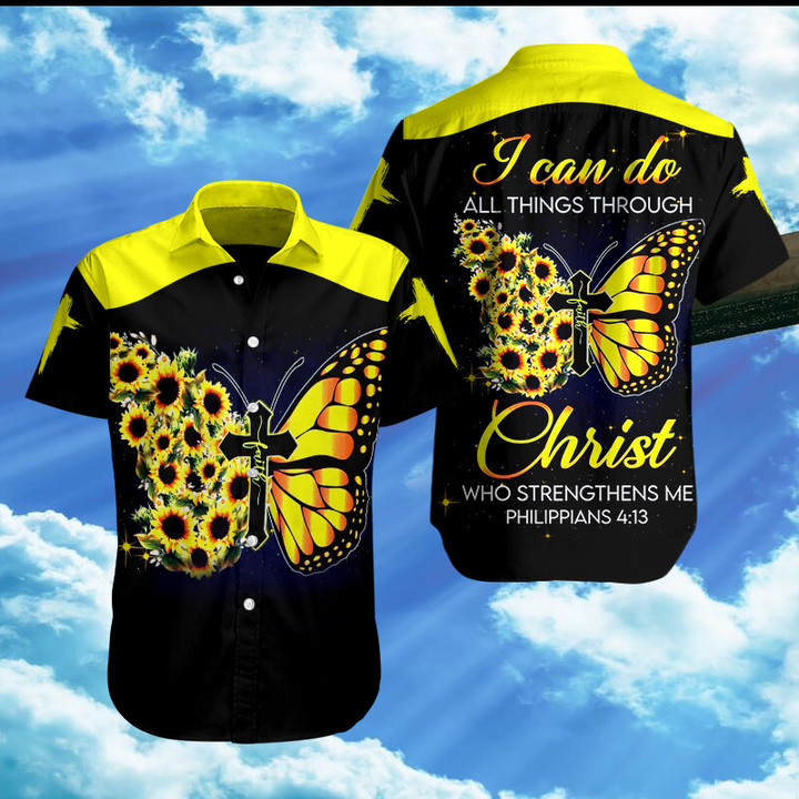 Jesus I Can Do All Things Throungh Christ 3D All Over Printed Button Shirt 109