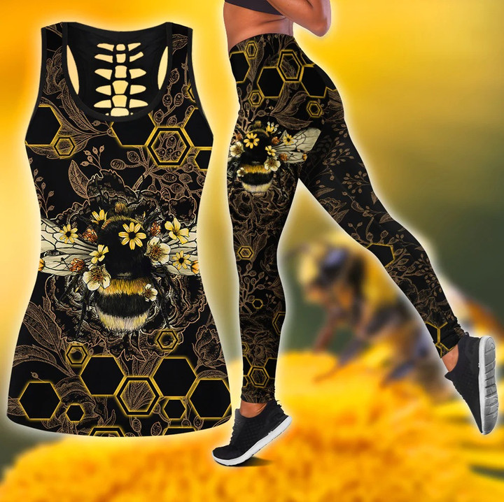 Bee With Flower Combo Leggings And Tank 208