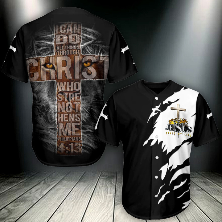 Jesus - I Can Do All Things Through Christ Baseball Jersey 519