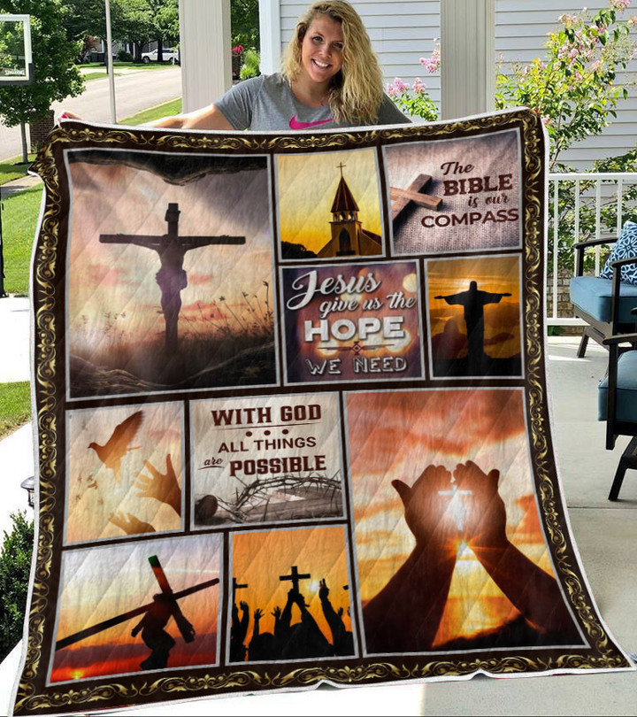 Jesus Give Us The Hope Quilt and Blanket 160