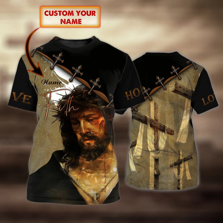 Jesus Faith Hope Love Personalized Name Classic T-shirt 076