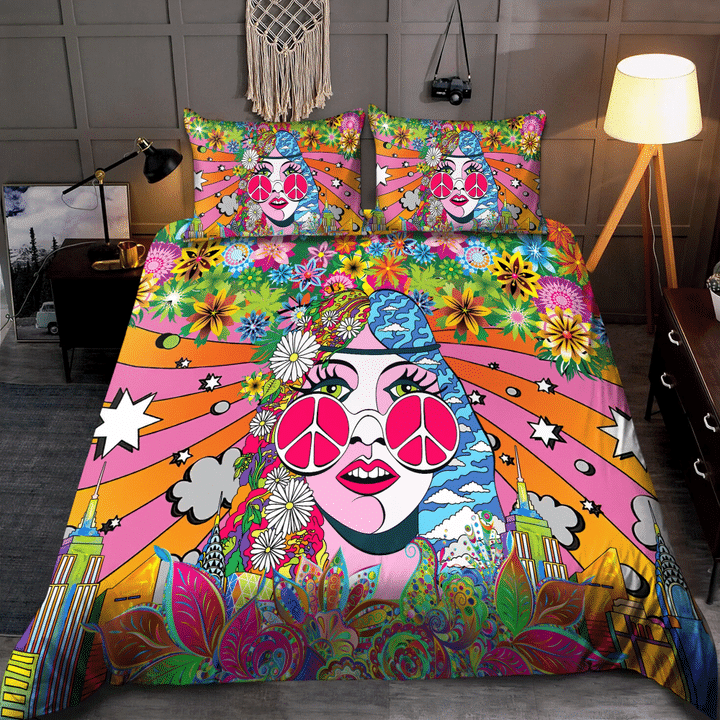 The World Of Hippie Girl Bedding Set 126