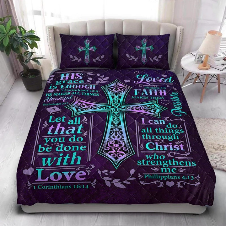 Jesus Faith Quilt Bedding Set 097