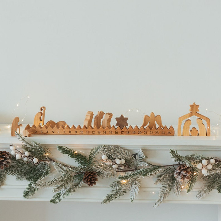 Wooden Nativity Set Calendar