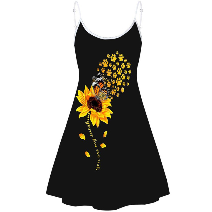 You Are My Sunshine Sunflower And Butterfly Strings Dress SK-SD-0T11
