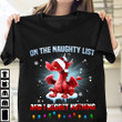 On The Naughty List And I Regret Nothing Dragon Christmas Tshirt