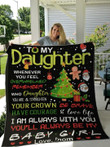 To My Daughter Whenever You Feel Overwhelmed Mom Christmas Quilt