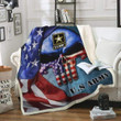 Amazing Us Army Flag Skull Veteran Fleece Blanket