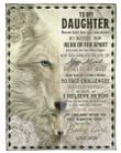 Amazing White Wolf To My Daughter You Are My Baby Girl Fleece Blanket PANBL0016