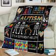 Autism Is Not A Disability Its A Different Ability Skeleton Fleece Blanket