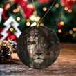 Jesus and Lion Face Art Ornament