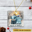 Personalized Name Old Couple Gift Ornament
