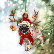 Pug Christmas Light Shape Ornament