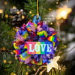Lgbt Love Christmas Wreath Shape Ornament