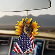 German Shephared America Sunflower ornament