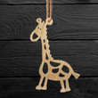 Giraffe lovely shape Wood Ornament Cutout