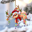 Sloth Reindeer Shape Christmas 2 sides Ornament