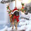 Leonberger Reindeer Shape Christmas 2 sides Ornament