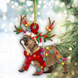 Bulldog Christmas Light Shape Christmas Ornament