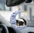 Border Collie Moon and Back 2 sides Ornament