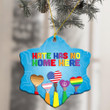 Lgbt Hate Has No Home Here Snow Flake Ceramic Ornament