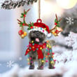 Cairn Terrier Reindeer Shape Christmas 2 sides Ornament