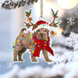 Shar pei Reindeer Shape Christmas 2 sides Ornament