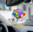 American Eskimo Dog Fly with Bubbles 2 sides Ornament