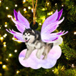 Alaskan Malamute and wings gift for her gift for him gift for Alaskan Malamute lover ornament
